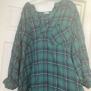 Free People Plaid Shirt Worn Once!